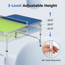 Foldable Ping Pong Table Game Set Mini Table Tennis Table with Adjustable Height-Blue & Green by LJGDeals