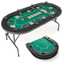 72 x 36 x 30.5 Inch Foldable Poker Table with 8 Cup Holders by LJGDeals