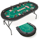 72 x 36 x 30.5 Inch Foldable Poker Table with 8 Cup Holders