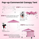 10 x 10 Feet Foldable Commercial Pop-up Canopy with Roller Bag and Banner Strip by LJGDeals