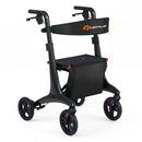 Foldable Rollator Rolling Walker with Seat for Seniors-Black
