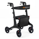 Foldable Rollator Rolling Walker with Seat for Seniors-Black by LJGDeals