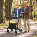 Foldable Rollator Rolling Walker with Seat for Seniors-Black by LJGDeals