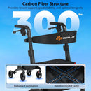 Foldable Rollator Rolling Walker with Seat for Seniors-Black by LJGDeals