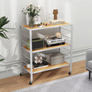 3-Tier Foldable Shelving Unit with Detachable Wheels and Adjustable Shelves by LJGDeals