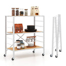 3-Tier Foldable Shelving Unit with Detachable Wheels and Adjustable Shelves by DirectDeals