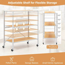 3-Tier Foldable Shelving Unit with Detachable Wheels and Adjustable Shelves by LJGDeals