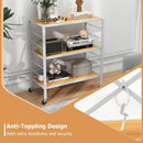 3-Tier Foldable Shelving Unit with Detachable Wheels and Adjustable Shelves by DirectDeals