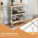 3-Tier Foldable Shelving Unit with Detachable Wheels and Adjustable Shelves by LJGDeals