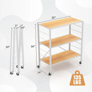 3-Tier Foldable Shelving Unit with Detachable Wheels and Adjustable Shelves by LJGDeals
