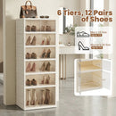 Foldable Shoe Rack Organizer 12-Pair 6-Tier Collapsible Shoe Cabinet by LJGDeals