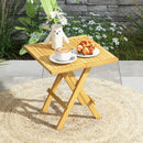 Patio Folding Side Table with X-shaped Legs and Slatted Tabletop by LJGDeals