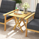 Patio Folding Side Table with X-shaped Legs and Slatted Tabletop by LJGDeals
