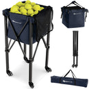 Lightweight Foldable Tennis Ball Teaching Cart with Wheels and Removable Bag