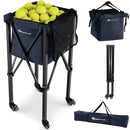 Lightweight Foldable Tennis Ball Teaching Cart with Wheels and Removable Bag by LJGDeals