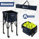 Lightweight Foldable Tennis Ball Teaching Cart with Wheels and Removable Bag