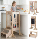 Foldable Toddler Step Stool Wooden Kitchen Standing Tower with 2 by DirectDeals