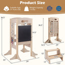 Foldable Toddler Step Stool Wooden Kitchen Standing Tower with 2
