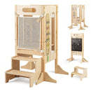 Foldable Toddler Tower with 2-Step Stool and Safety Net for 3+ Years Old by LJGDeals