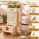 Foldable Toddler Tower with 2-Step Stool and Safety Net for 3+ Years Old by LJGDeals