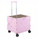 Foldable Utility Cart on 4 Rotate Wheels with Cup Holder by LJGDeals