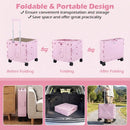 Foldable Utility Cart on 4 Rotate Wheels with Cup Holder by DirectDeals