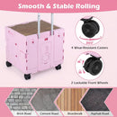 Foldable Utility Cart on 4 Rotate Wheels with Cup Holder by LJGDeals
