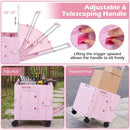 Foldable Utility Cart on 4 Rotate Wheels with Cup Holder by LJGDeals