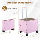 Foldable Utility Cart on 4 Rotate Wheels with Cup Holder by DirectDeals
