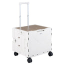 Foldable Utility Cart on 4 Rotate Wheels with Cup Holder by DirectDeals