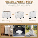 Foldable Utility Cart on 4 Rotate Wheels with Cup Holder by DirectDeals
