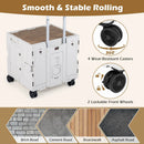 Foldable Utility Cart on 4 Rotate Wheels with Cup Holder by DirectDeals