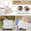 Foldable Utility Cart on 4 Rotate Wheels with Cup Holder by DirectDeals