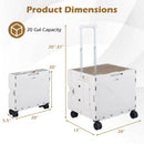 Foldable Utility Cart on 4 Rotate Wheels with Cup Holder by LJGDeals