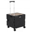 Foldable Utility Cart on 4 Rotate Wheels with Cup Holder by LJGDeals