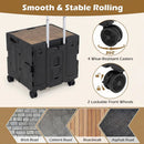 Foldable Utility Cart on 4 Rotate Wheels with Cup Holder by LJGDeals