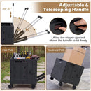 Foldable Utility Cart on 4 Rotate Wheels with Cup Holder by LJGDeals
