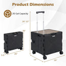Foldable Utility Cart on 4 Rotate Wheels with Cup Holder by DirectDeals