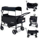 Foldable Wagon Stroller for 2 Kids with Removable Canopy and Adjustable Push Handle by LJGDeals