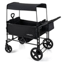 Foldable Wagon Stroller for 4 Kids with Removable Canopy and Adjustable Push by LJGDeals