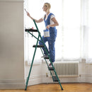 Folding 4-Step Ladder with Tool Tray Non-Slip Footpads and Pedals