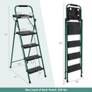 Folding 4-Step Ladder with Tool Tray Non-Slip Footpads and Pedals by LJGDeals