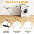 Folding Aluminum Clothes Drying Rack with 2 Side Wings by LJGDeals