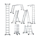 7-in-1 Folding Aluminum Ladder with Anti-Skid Pedal by LJGDeals