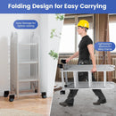 7-in-1 Folding Aluminum Ladder with Anti-Skid Pedal by LJGDeals