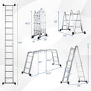 7-in-1 Folding Aluminum Ladder with Anti-Skid Pedal by LJGDeals