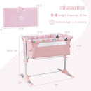 Folding Baby Bassinet Bedside Sleeper with 4 Adjustable Heights-Pink by LJGDeals