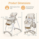 Folding Baby Dining High Chair with Adjustable Height and Recline by LJGDeals