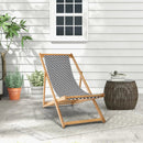 Folding Bamboo Sling Chair with Adjustable Backrest and Canvas-Natural by LJGDeals