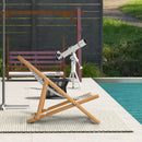 Folding Bamboo Sling Chair with Adjustable Backrest and Canvas-Natural by LJGDeals